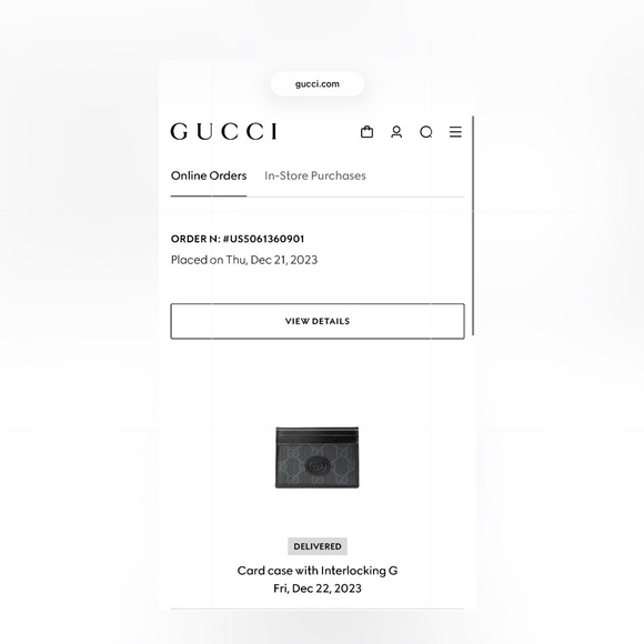 Gucci Black Monogram Card Holder - Picture 5 of 5